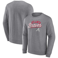 Atlanta Braves Simplicity Pullover Sweatshirt - Heather Gray