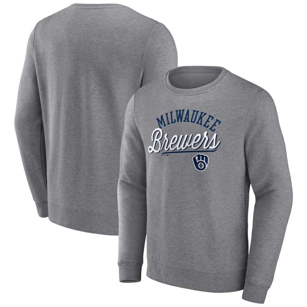 Milwaukee Brewers Simplicity Pullover Sweatshirt - Heather Gray