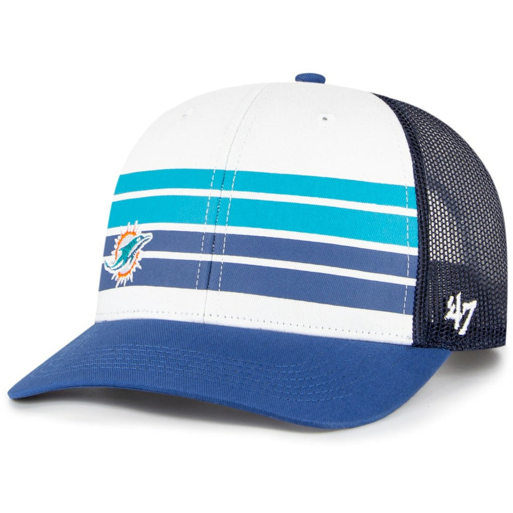 Miami Dolphins '47 Youth Cove Trucker Snapback Hat - White/Blue for sale