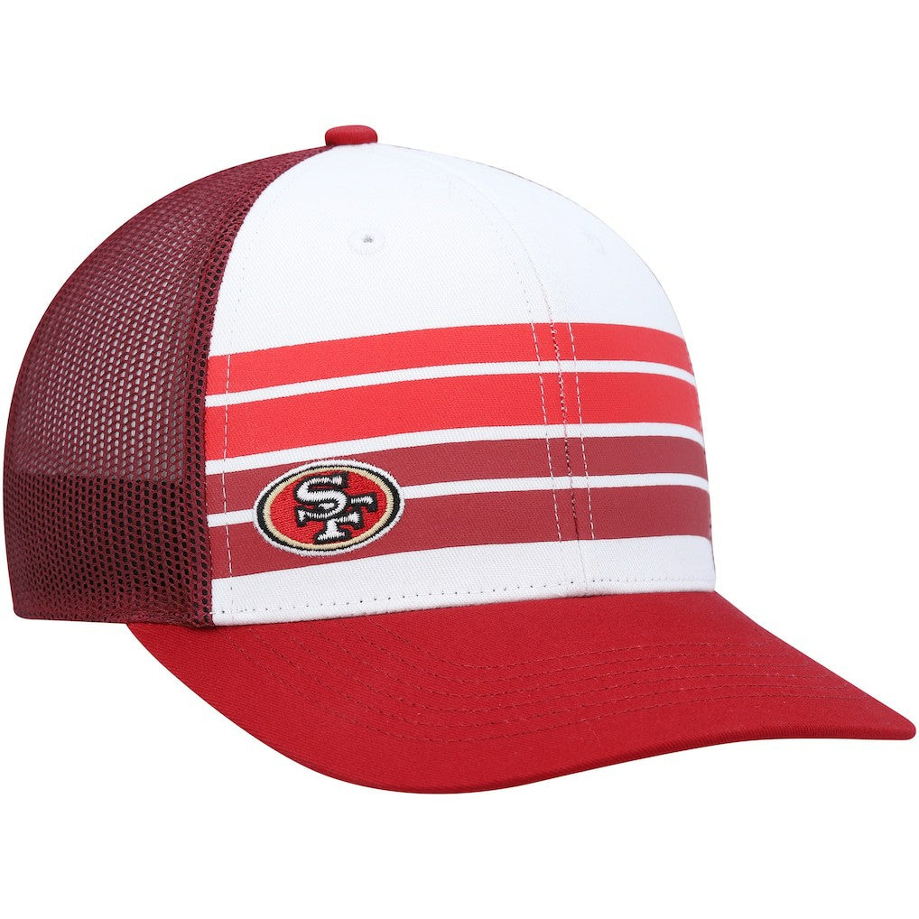 San Francisco 49ers '47 Youth Cove Trucker Snapback Hat - White/Scarlet for sale