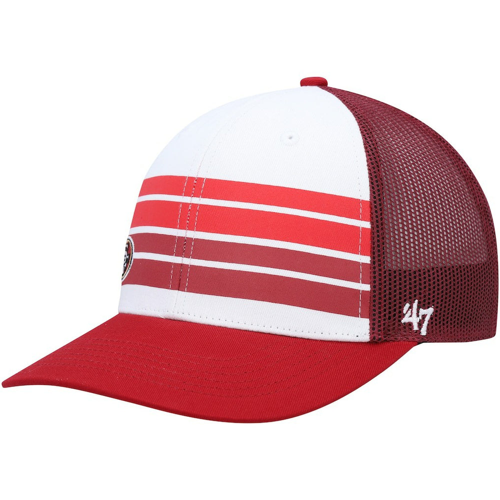 San Francisco 49ers '47 Youth Cove Trucker Snapback Hat - White/Scarlet for sale