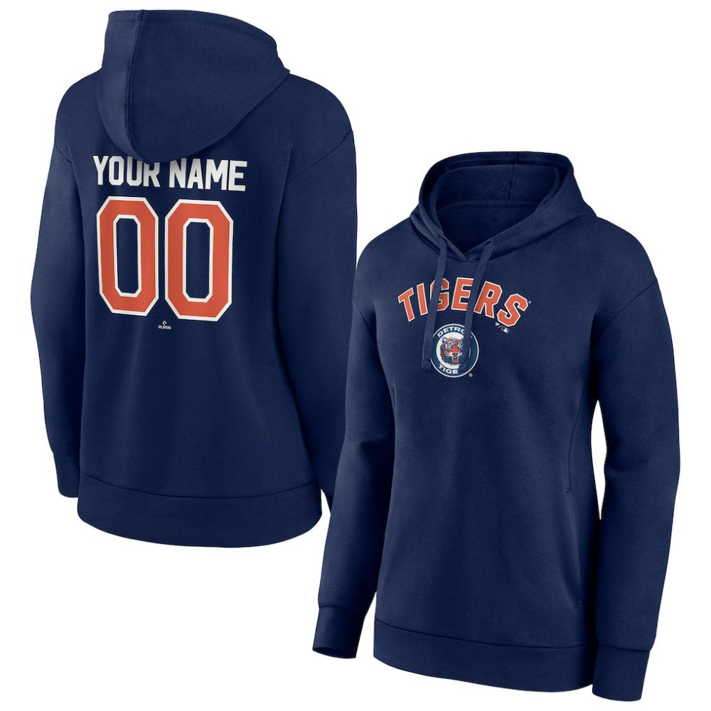Detroit Tigers Women's Personalized Cooperstown Collection Winning Streak Pullover Hoodie - Navy