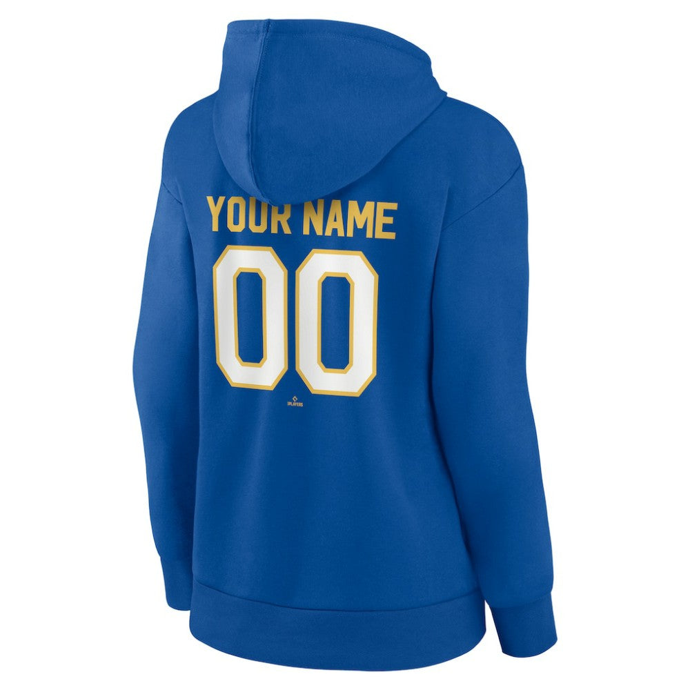 Milwaukee Brewers Women's Personalized Cooperstown Collection Winning Streak Pullover Hoodie - Royal