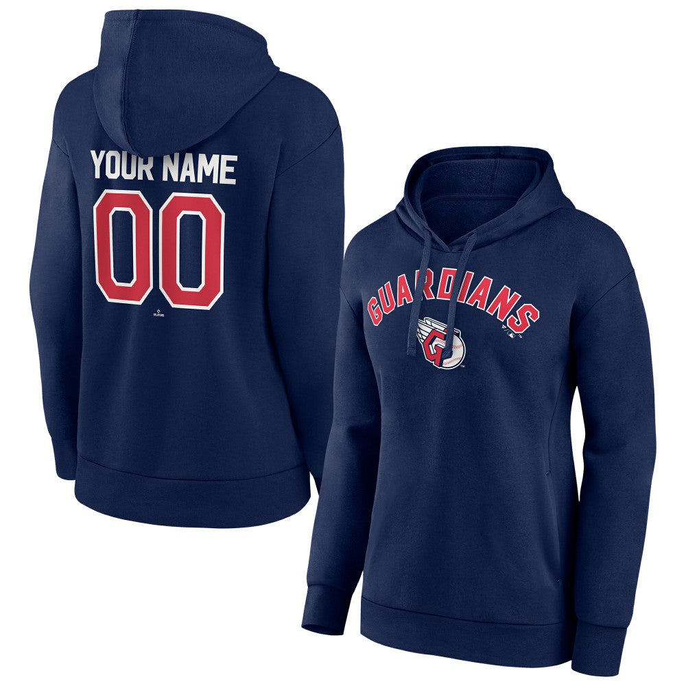 Cleveland Guardians Women's Personalized Team Winning Streak Pullover Hoodie - Navy