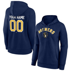 Milwaukee Brewers Women's Personalized Team Winning Streak Pullover Hoodie - Navy