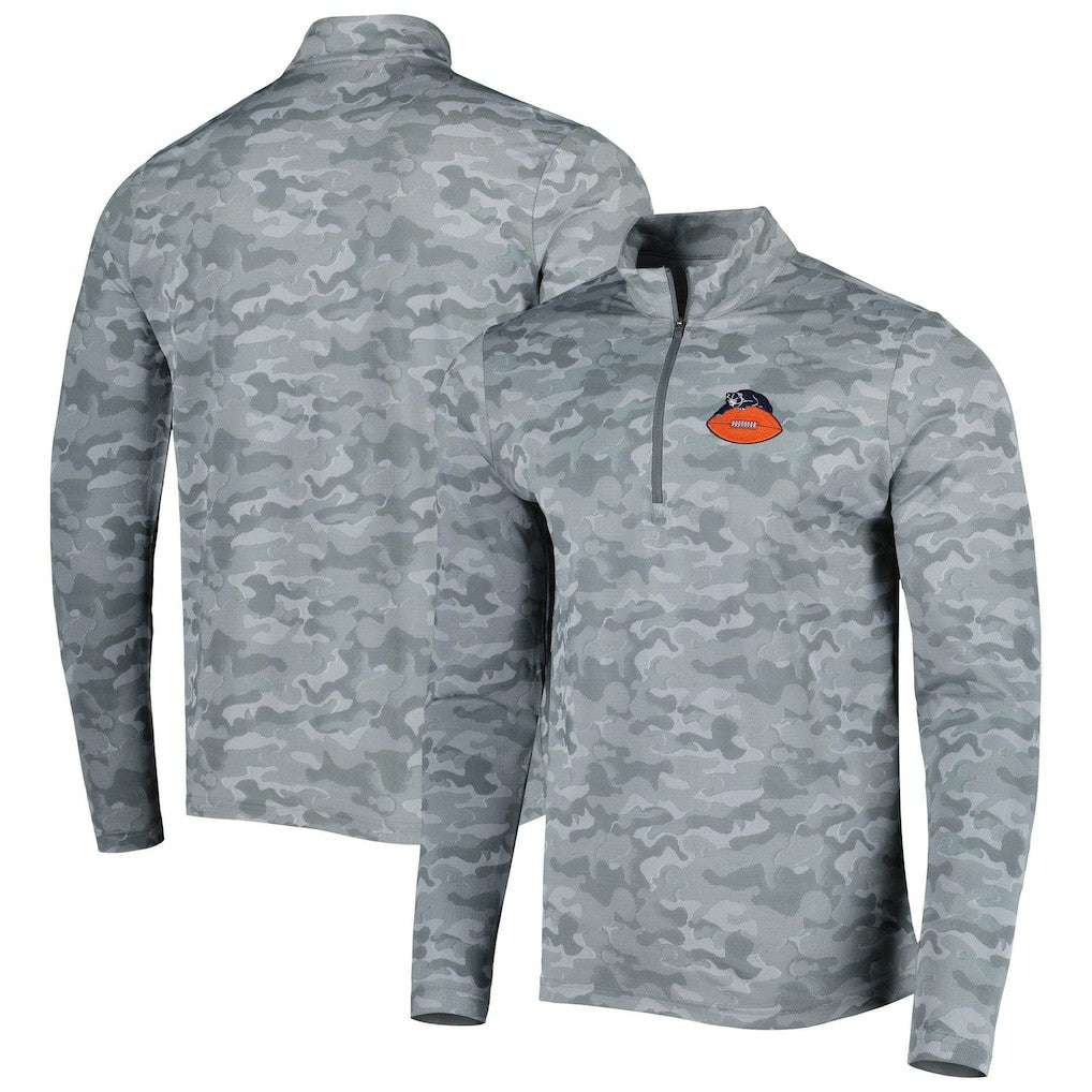 Chicago Bears Antigua Brigade Throwback Quarter-Zip Top - Gray cheap