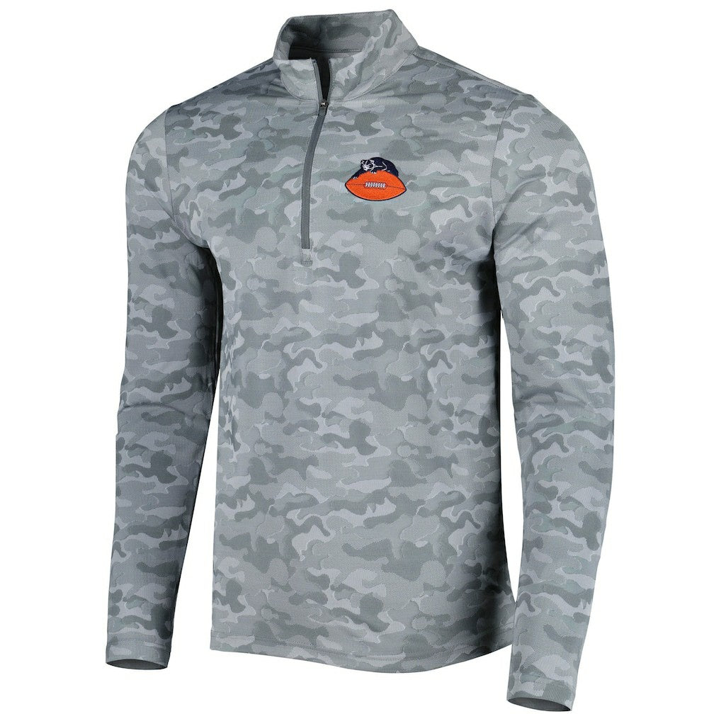 Chicago Bears Antigua Brigade Throwback Quarter-Zip Top - Gray cheap