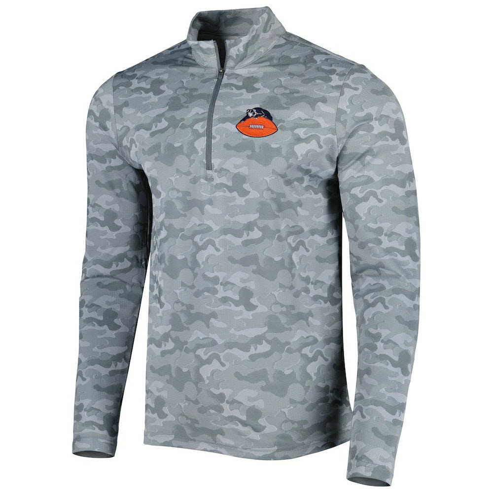 Chicago Bears Antigua Brigade Throwback Quarter-Zip Top - Gray cheap
