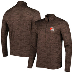 Cleveland Browns Antigua Brigade Quarter-Zip Sweatshirt - Brown sale