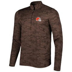 Cleveland Browns Antigua Brigade Quarter-Zip Sweatshirt - Brown sale