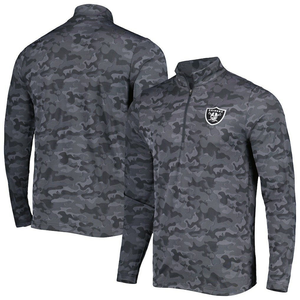 Las Vegas Raiders Antigua Brigade Quarter-Zip Sweatshirt - Black discount