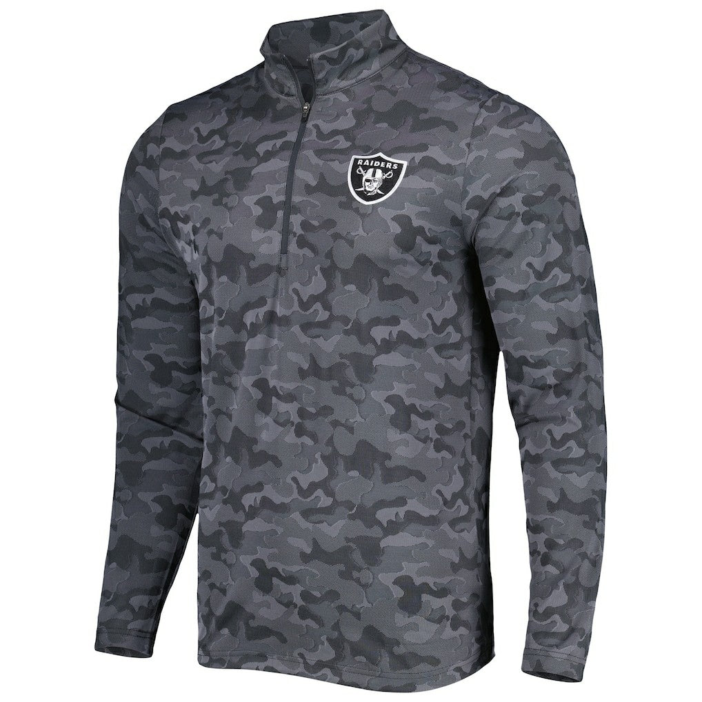 Las Vegas Raiders Antigua Brigade Quarter-Zip Sweatshirt - Black discount