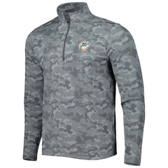 Miami Dolphins Antigua Brigade Throwback Quarter-Zip Top - Gray discount