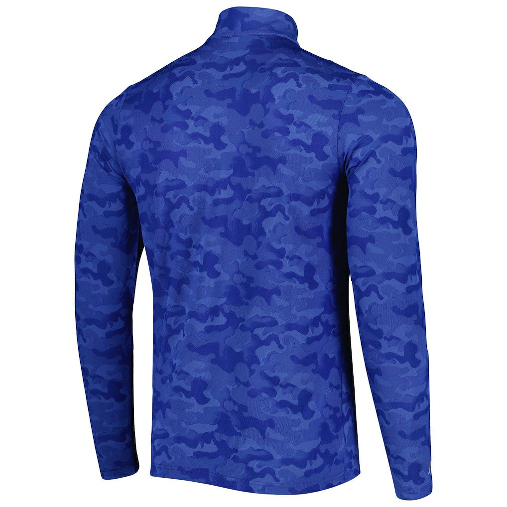 New England Patriots Antigua Brigade Throwback Quarter-Zip Top - Royal on sale