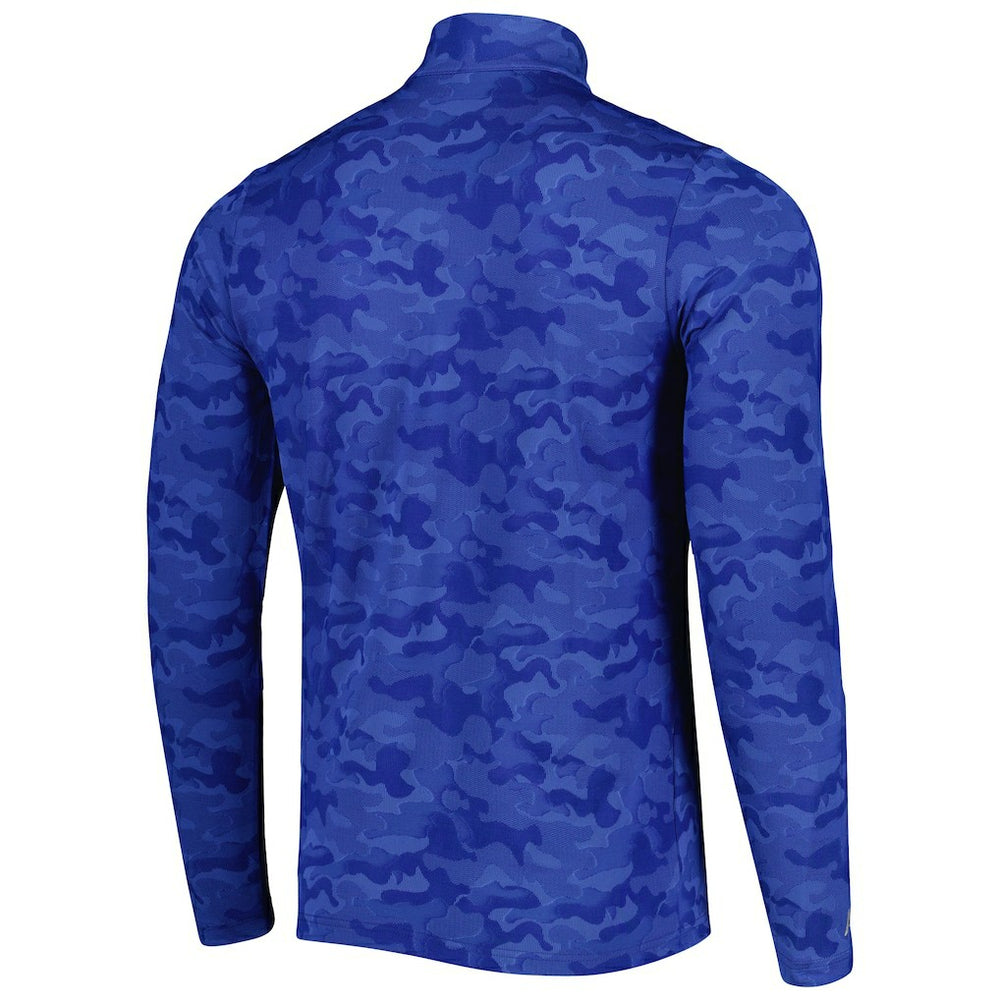 New England Patriots Antigua Brigade Throwback Quarter-Zip Top - Royal on sale