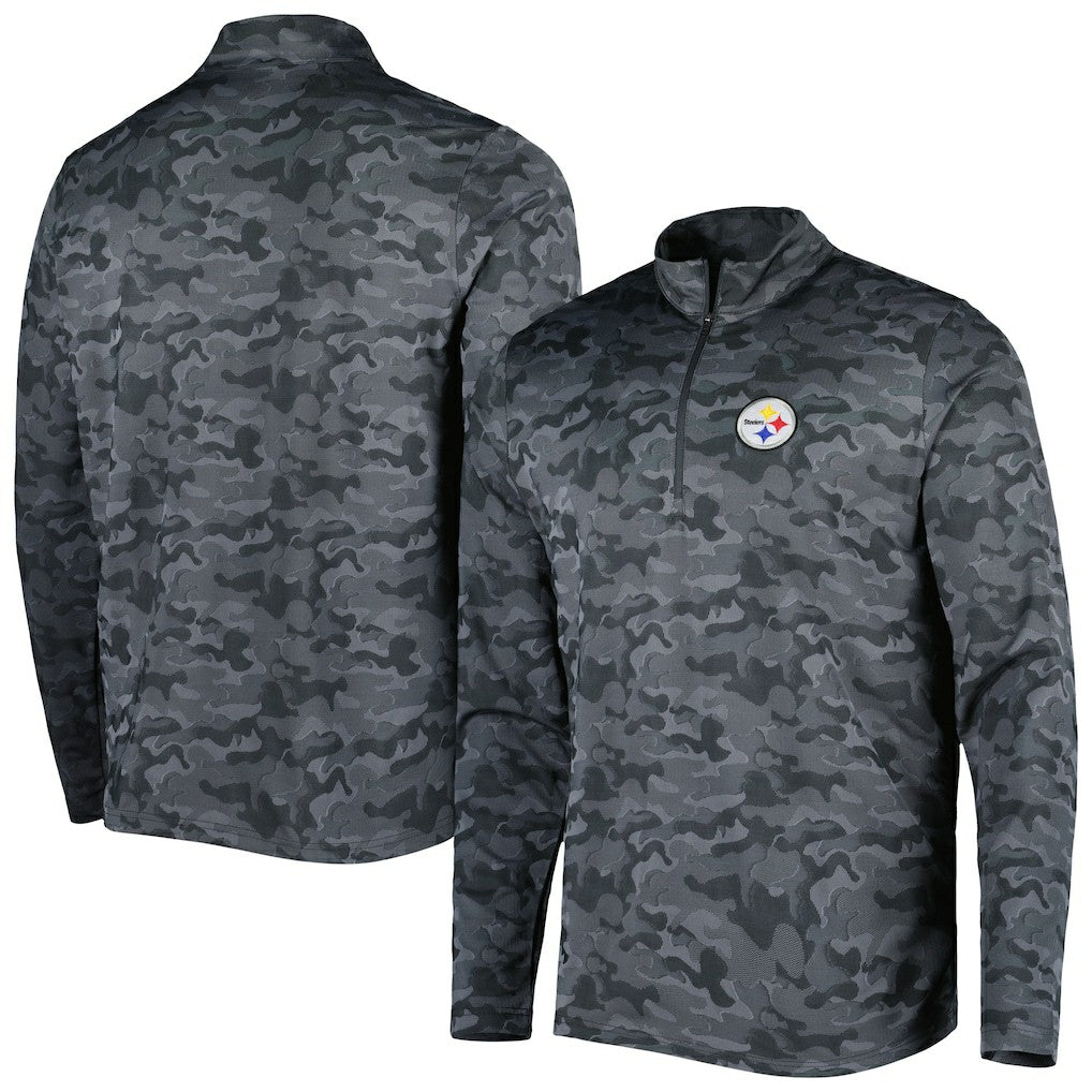 Pittsburgh Steelers Antigua Brigade Quarter-Zip Sweatshirt - Black on sale