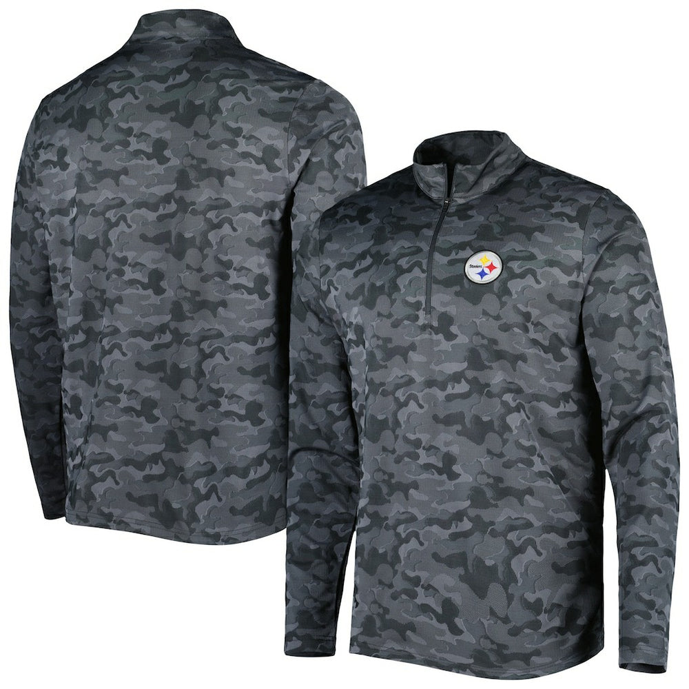 Pittsburgh Steelers Antigua Brigade Quarter-Zip Sweatshirt - Black on sale