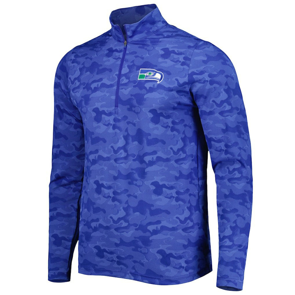 Seattle Seahawks Antigua Brigade Throwback Quarter-Zip Top - Royal outlet