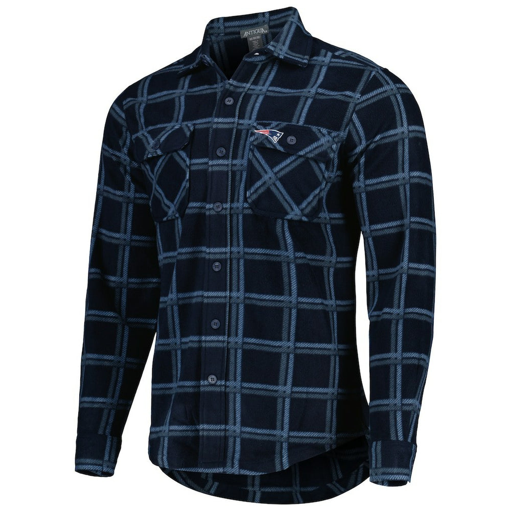 New England Patriots Antigua Industry Flannel Button-Up Shirt Jacket - Navy outlet