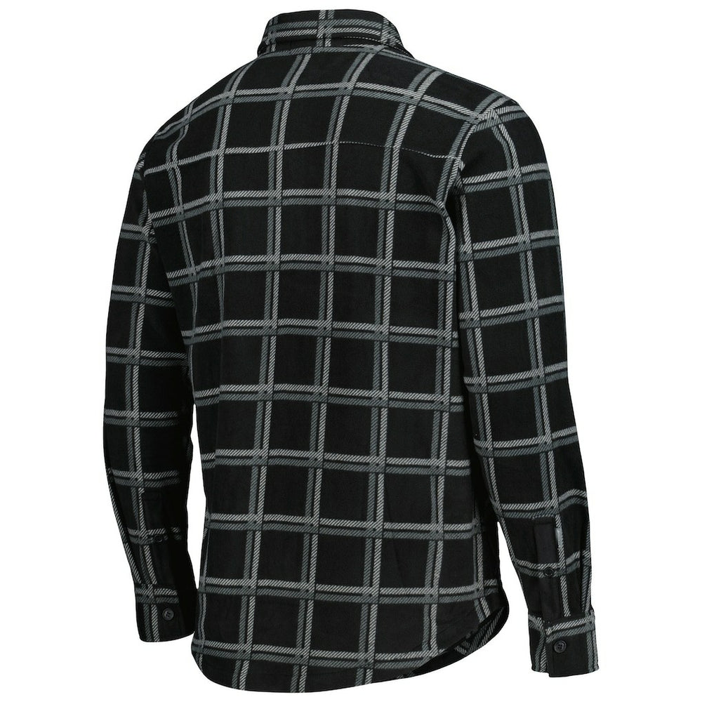 Las Vegas Raiders Antigua Industry Flannel Button-Up Shirt Jacket - Black for sale