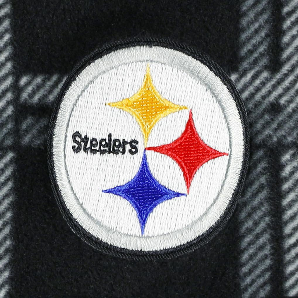 Pittsburgh Steelers Antigua Industry Flannel Button-Up Shirt Jacket - Black on sale