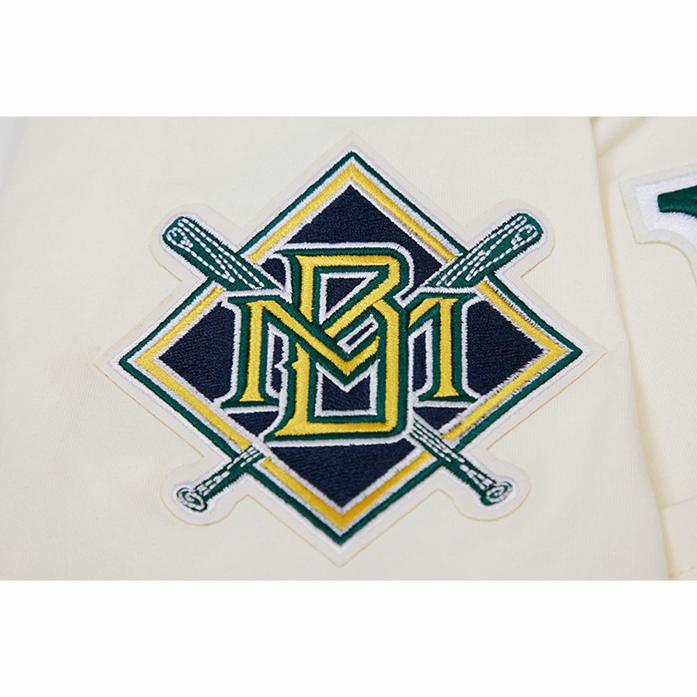 Milwaukee Brewers Pro Standard Cooperstown Collection Old English T-Shirt - Cream