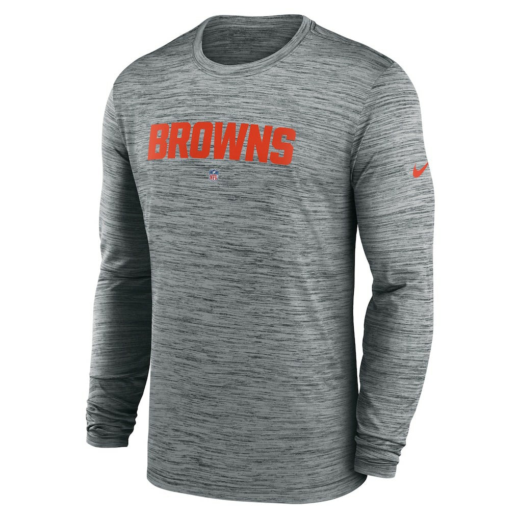 Cleveland Browns Sideline Team Velocity Performance Long Sleeve T-Shirt - Heather Gray | Nike outlet