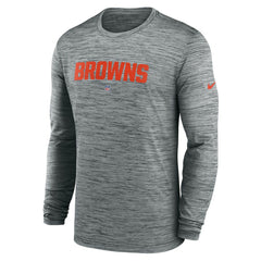 Cleveland Browns Sideline Team Velocity Performance Long Sleeve T-Shirt - Heather Gray | Nike outlet