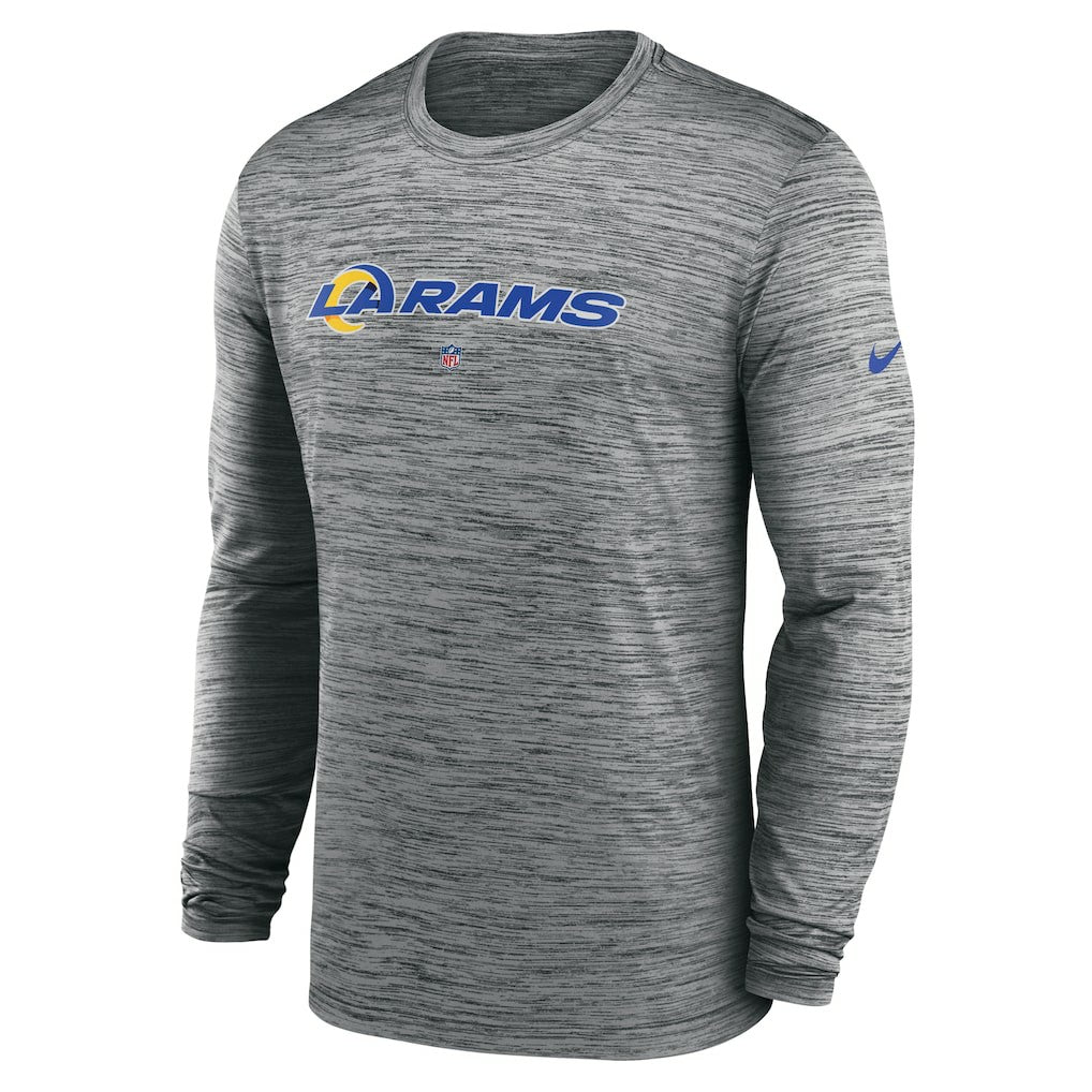 Los Angeles Rams Sideline Team Velocity Performance Long Sleeve T-Shirt - Heather Gray | Nike sale