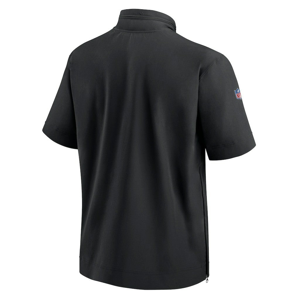 Cincinnati Bengals Sideline Coach Short Sleeve Hoodie Quarter-Zip Jacket - Black | Nike for sale