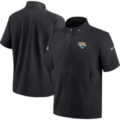 Jacksonville Jaguars Sideline Coach Short Sleeve Hoodie Quarter-Zip Jacket - Black | Nike outlet