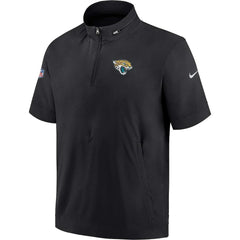 Jacksonville Jaguars Sideline Coach Short Sleeve Hoodie Quarter-Zip Jacket - Black | Nike outlet
