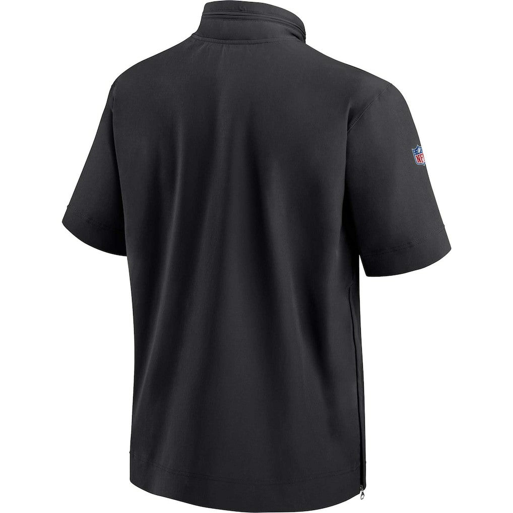 Jacksonville Jaguars Sideline Coach Short Sleeve Hoodie Quarter-Zip Jacket - Black | Nike outlet