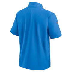 Los Angeles Chargers Sideline Coach Short Sleeve Hoodie Quarter-Zip Jacket - Powder Blue | Nike on sale