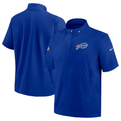 Buffalo Bills Sideline Coach Short Sleeve Hoodie Quarter-Zip Jacket - Royal | Nike for sale