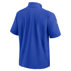 Los Angeles Rams Sideline Coach Short Sleeve Hoodie Quarter-Zip Jacket - Royal | Nike discount