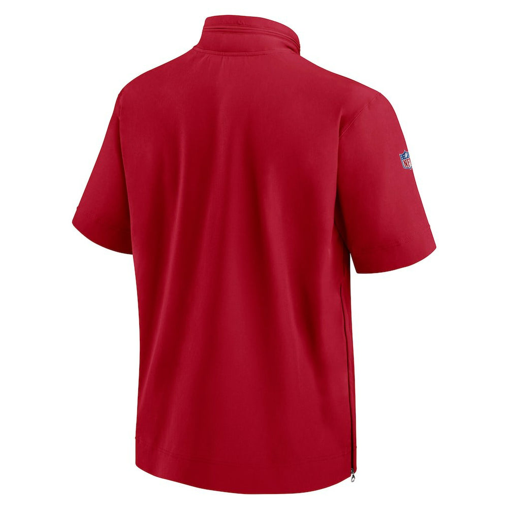 San Francisco 49ers Sideline Coach Short Sleeve Hoodie Quarter-Zip Jacket - Scarlet | Nike cheap
