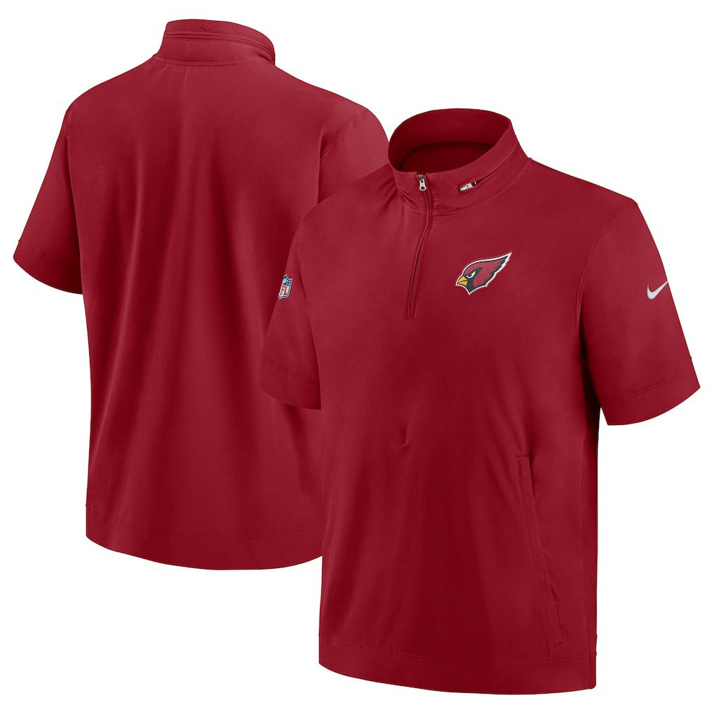 Arizona Cardinals Sideline Coach Short Sleeve Hoodie Quarter-Zip Jacket - Cardinal | Nike cheap