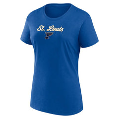 St. Louis Blues Fanatics Women's Script T-Shirt & Shorts Set Blue/Gray