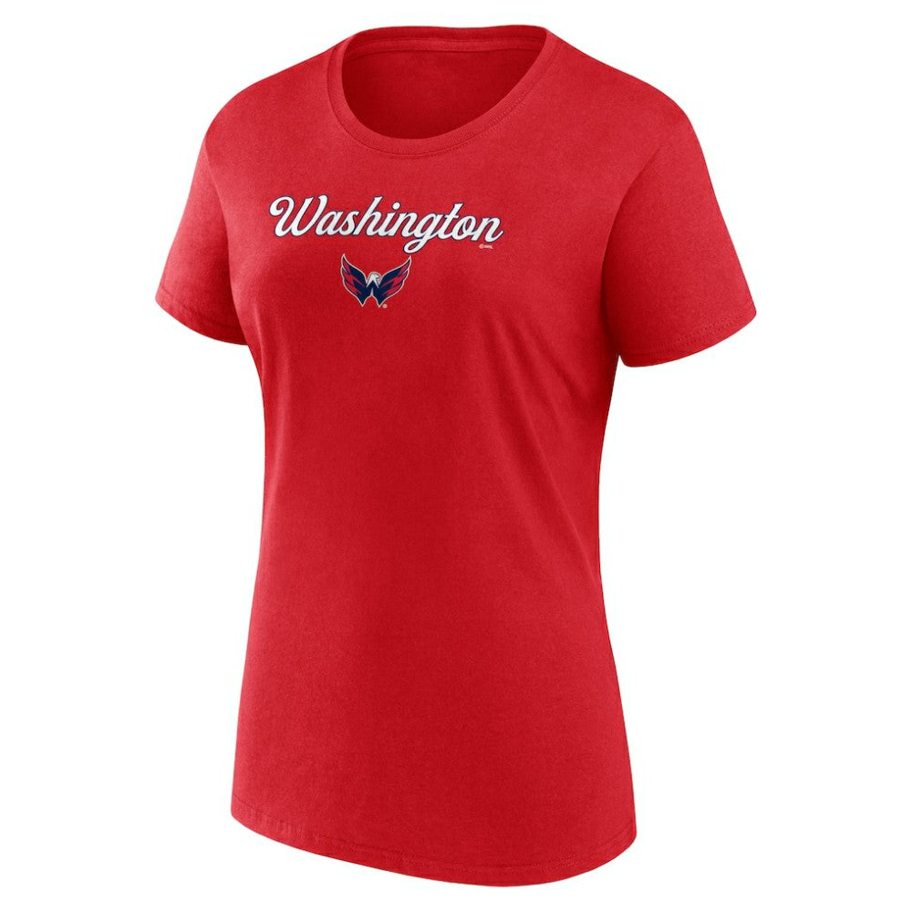 Washington Capitals Fanatics Women's Script T-Shirt & Shorts Set Red/Heather Gray