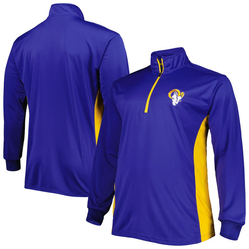 Los Angeles Rams Big & Tall Quarter-Zip Top - Royal discount
