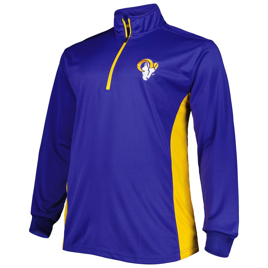 Los Angeles Rams Big & Tall Quarter-Zip Top - Royal discount