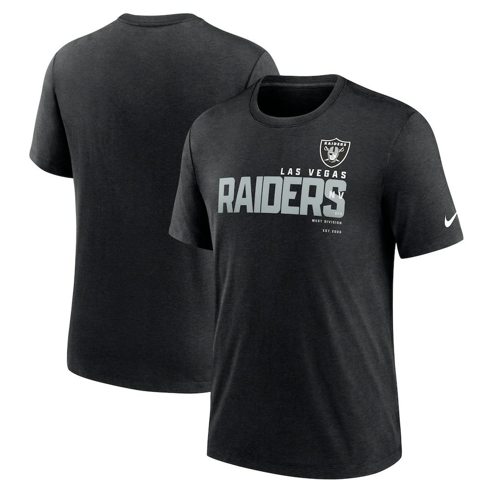 Las Vegas Raiders Team Tri-Blend T-Shirt - Heather Black | Nike discount