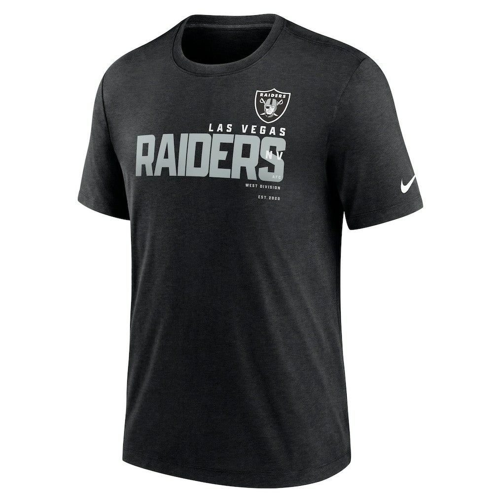 Las Vegas Raiders Team Tri-Blend T-Shirt - Heather Black | Nike discount