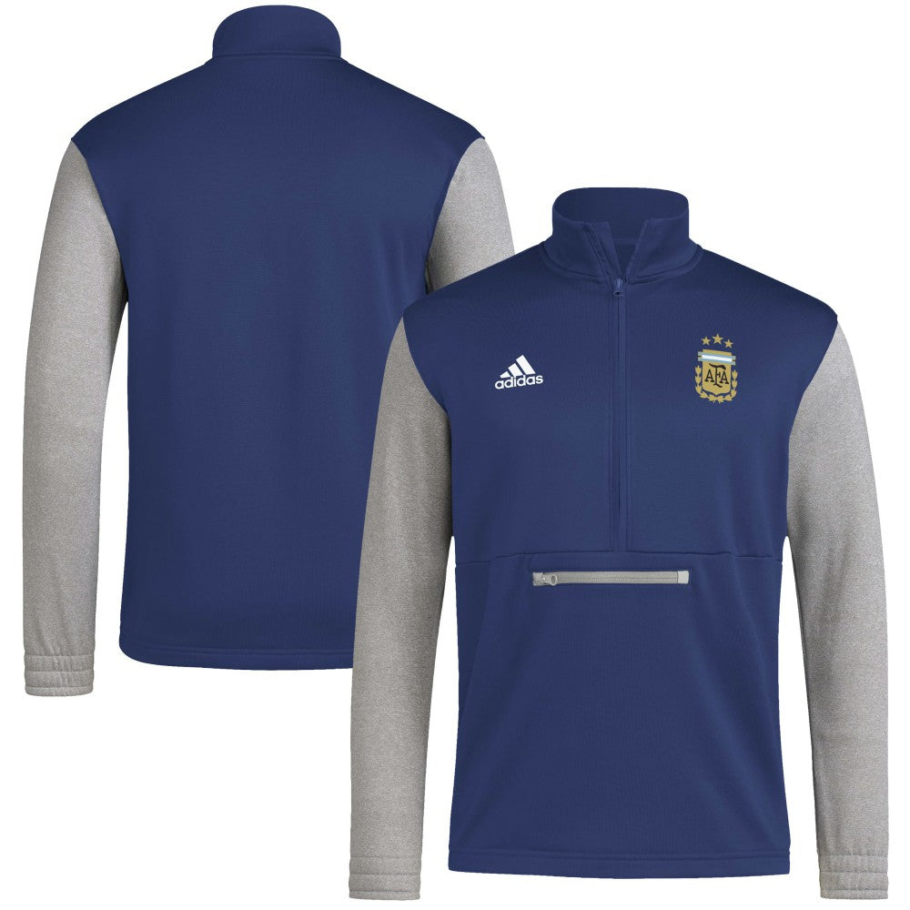 Argentina National Team Crest Long Sleeve Half-Zip Top - Navy | Adidas sale