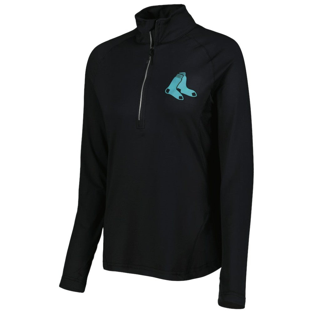 Boston Red Sox Levelwear Women's Energy Quarter-Zip Jacket - Black