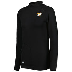 Houston Astros Levelwear Women's Verse Asymmetrical Raglan Tri-Blend Quarter-Zip Jacket - Black