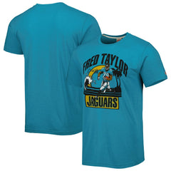 Fred Taylor Jacksonville Jaguars Homage Unisex Caricature Retired Player Tri-Blend T-Shirt - Teal outlet