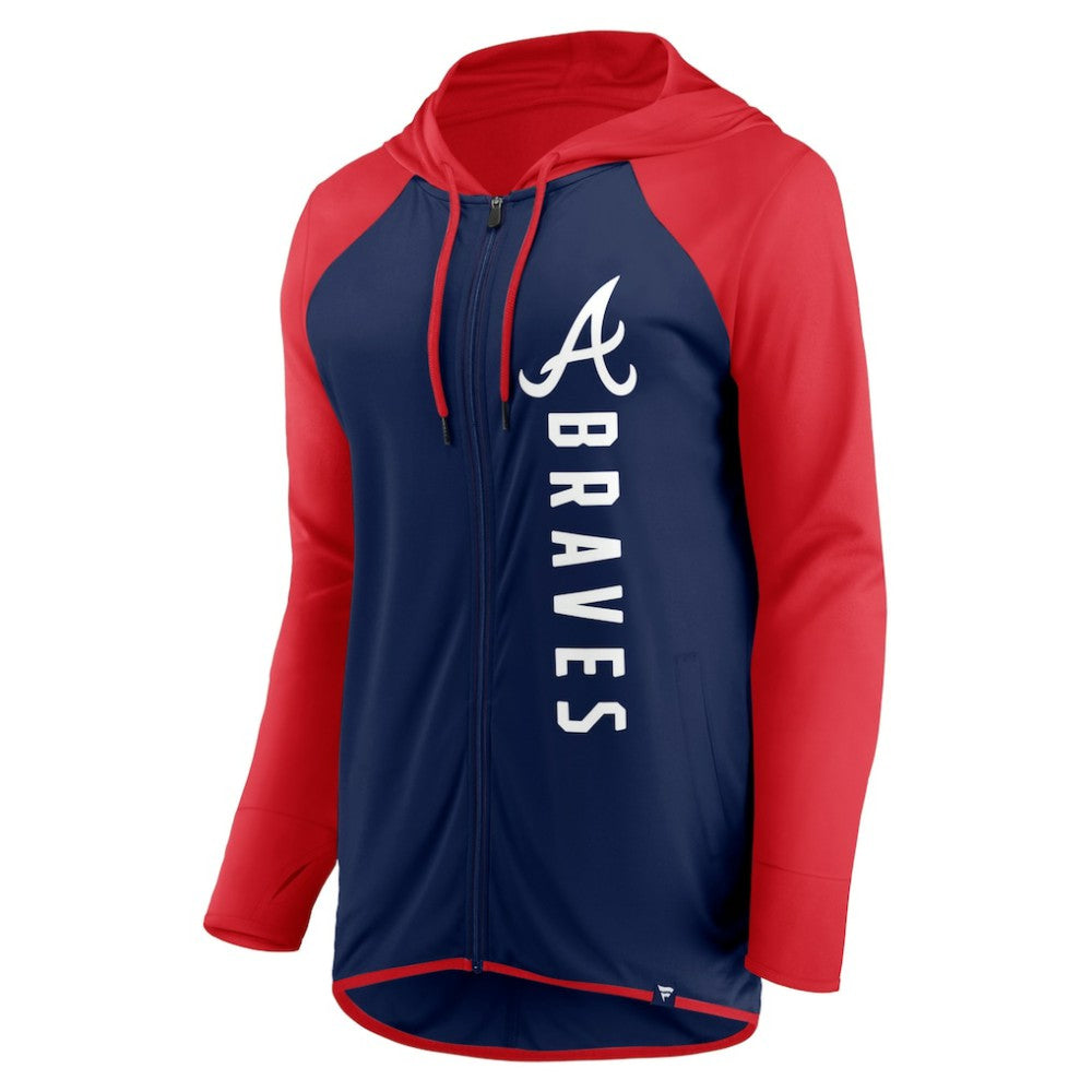 Atlanta Braves Women's Forever Fan Full-Zip Hoodie Jacket - Navy/Red