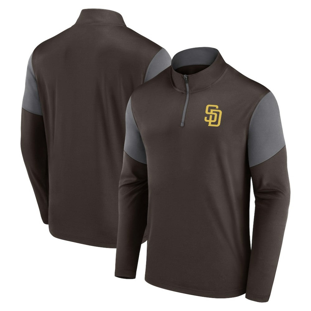 San Diego Padres Logo Quarter-Zip Top - Brown